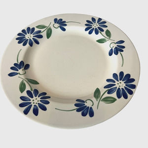 Dinner Plate Springwood by PFALTZGRAFF VINTAGE Stoneware Blue Flowers USA Made